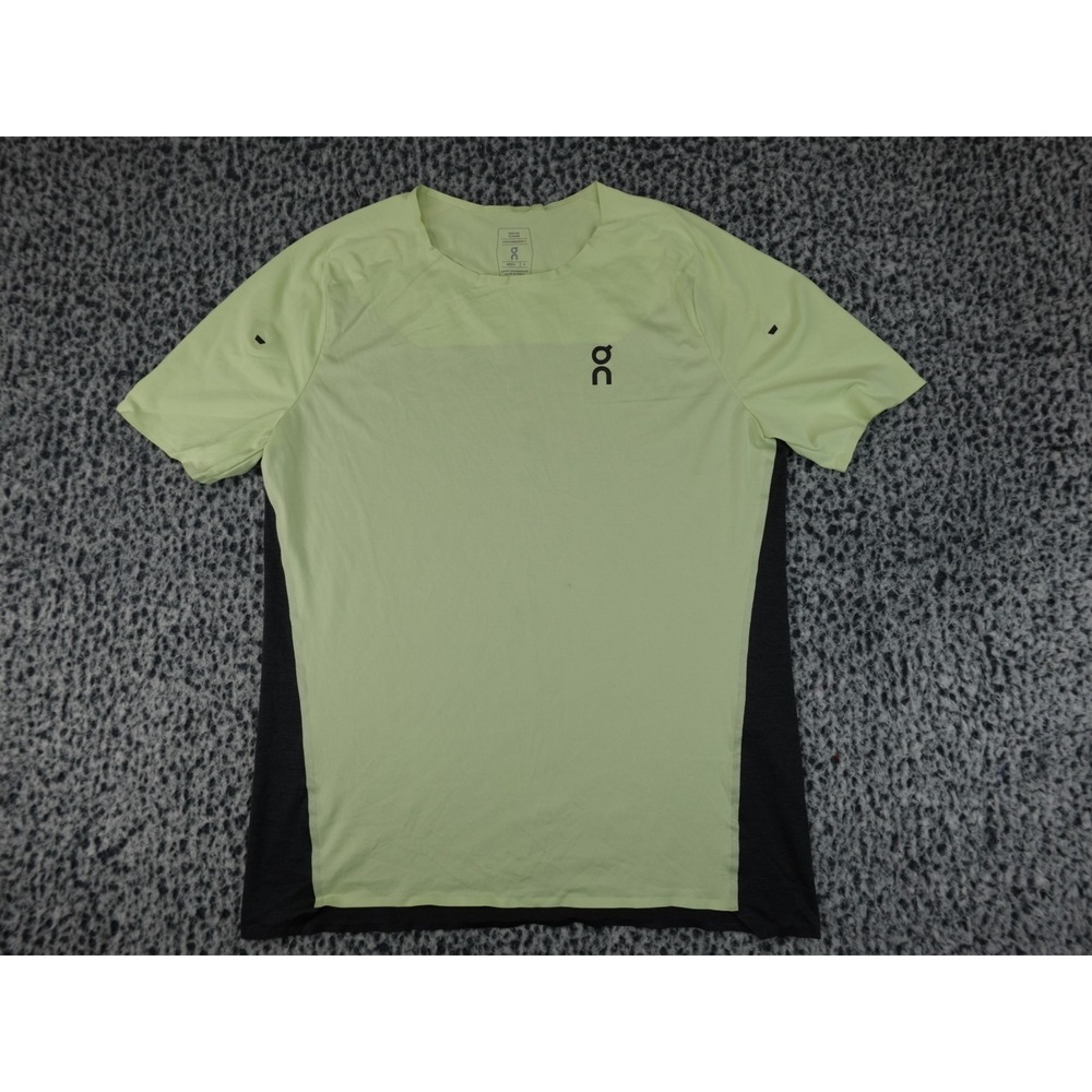 On Running Performance-T Mens Small Lime Green Black Running Shirt Excellent